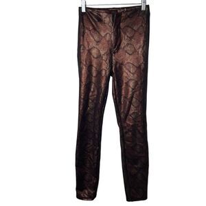 MOTHER Womens The Looker 25 Snake Texture High Waist Skinny Metallic